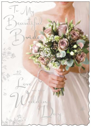 Picture of BEAUTIFUL BRIDE ON OUR WEDDING DAY CARD